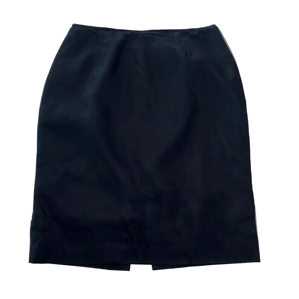 100% Silk Midi Pencil Skirt by KIR in Black Size 8